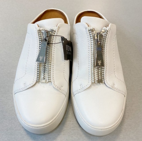 Frye Shoes - FRYE Lena Zip Front Sneaker in White